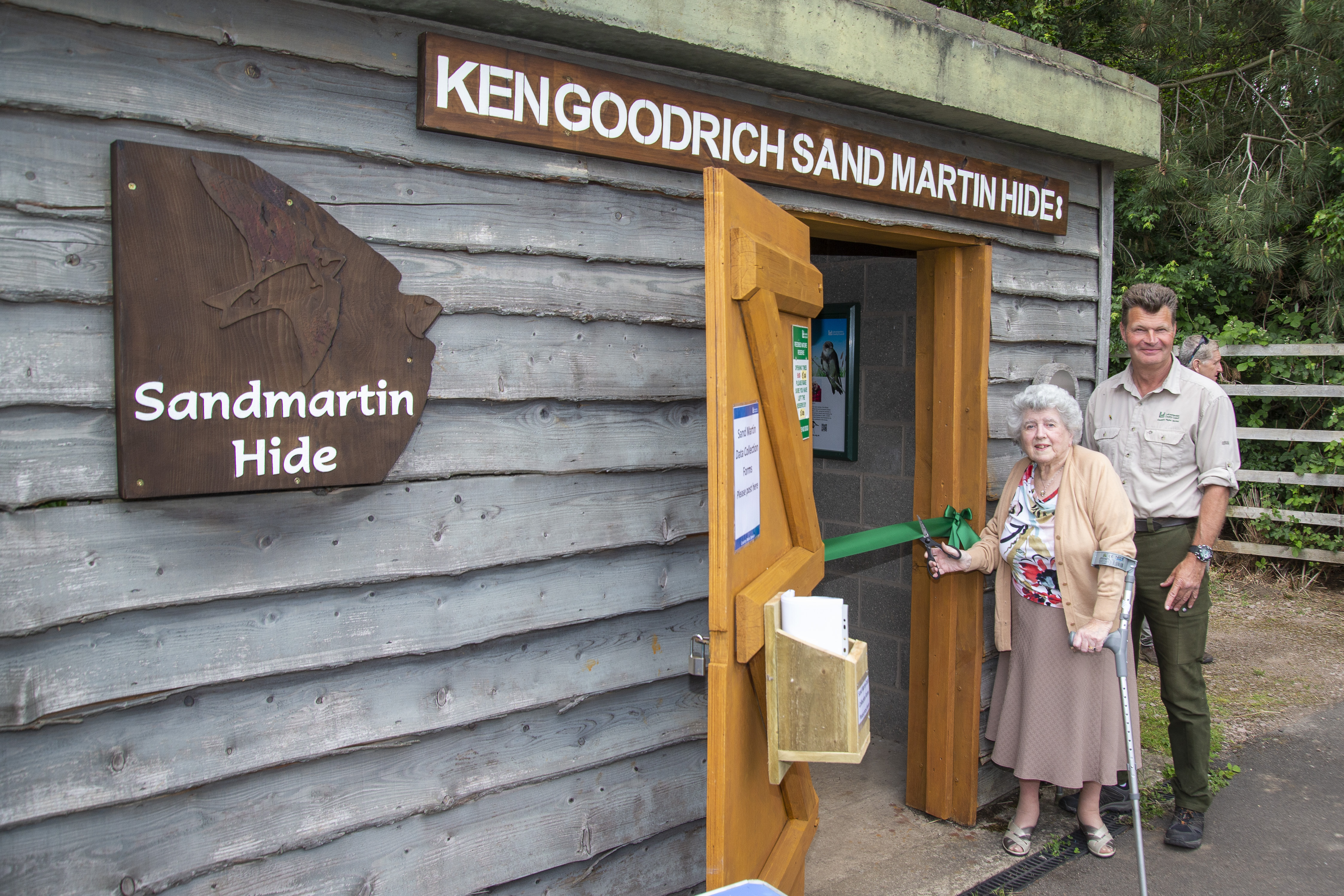 Opening of the Ken Goodrich Sandmartin hide at Watermead Country Park